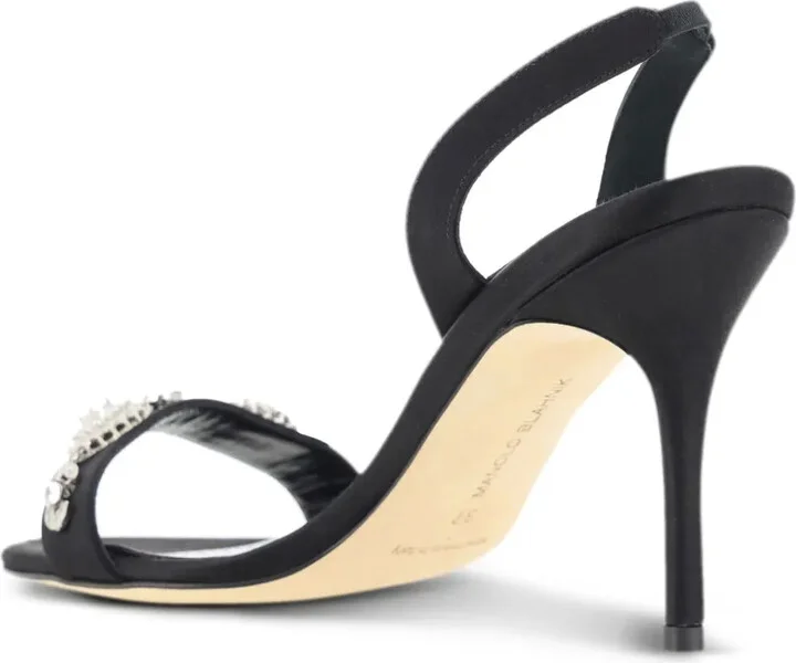 90mm Lamisan satin embellished slingback sandals - Image 3