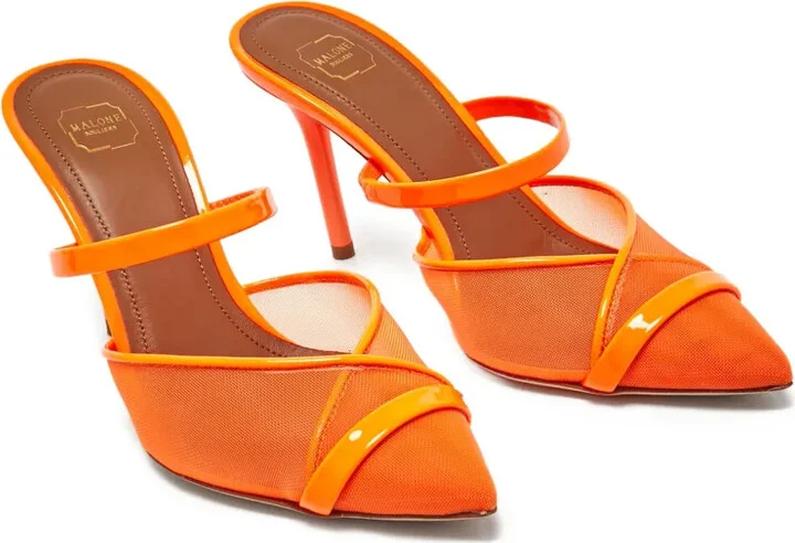 90mm Leather Heeled Mules - Image 2