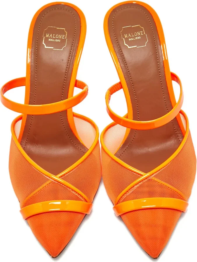 90mm Leather Heeled Mules - Image 4