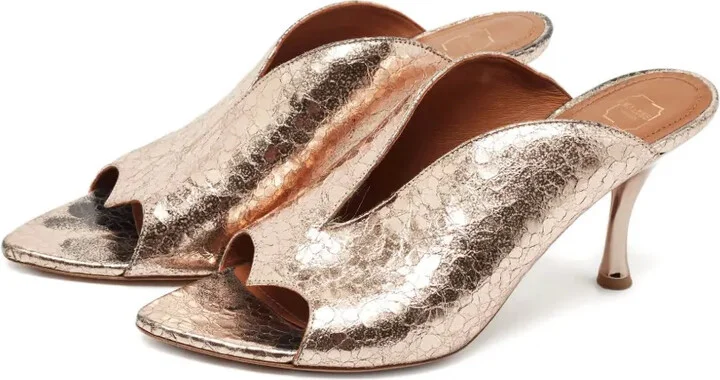90mm Leather Heeled Mules - Image 2