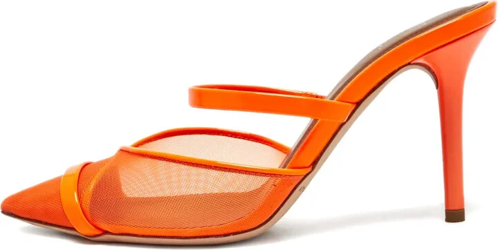 90mm Leather Heeled Mules