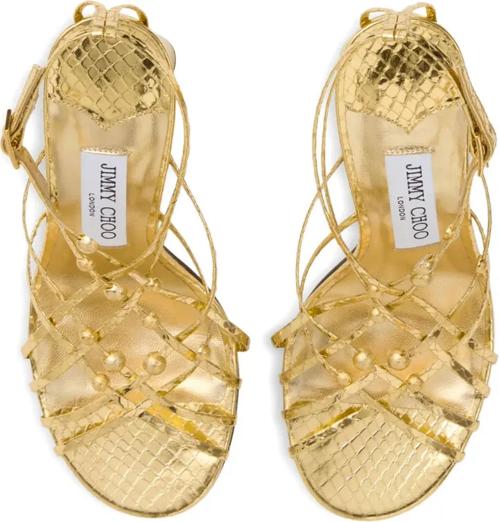 90mm Leather Heeled Sandals - Image 3