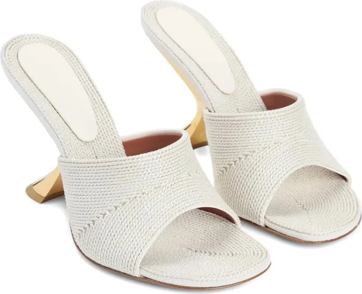 90mm Leather Heeled Sandals - Image 2