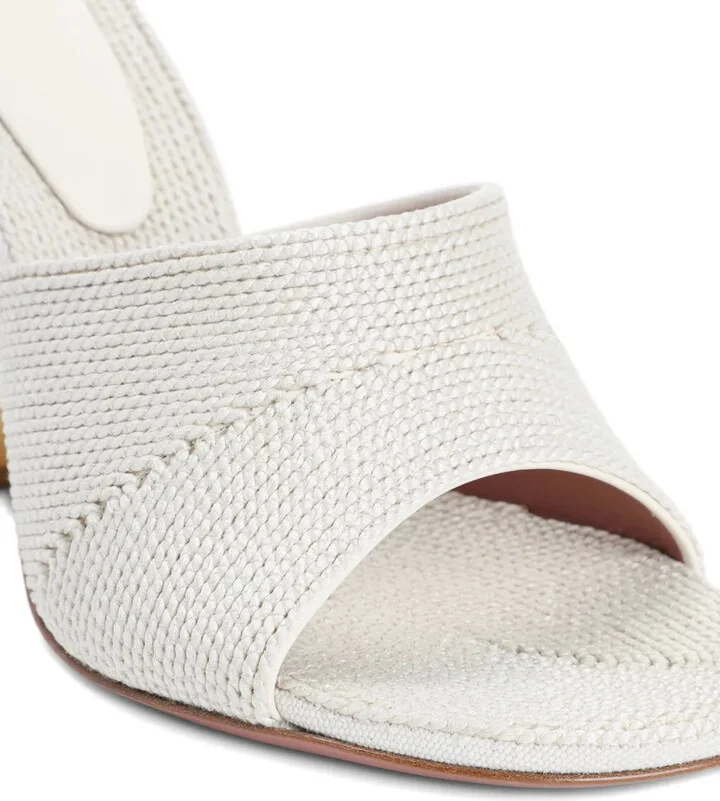 90mm Leather Heeled Sandals - Image 4