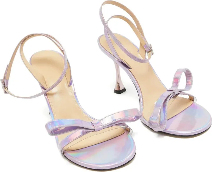 90mm Leather Heeled Sandals - Image 2