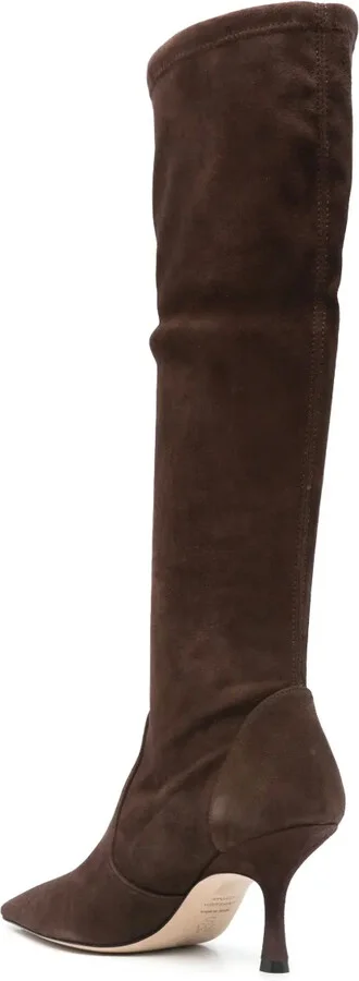 90mm Leather Knee-High Boots - Image 3
