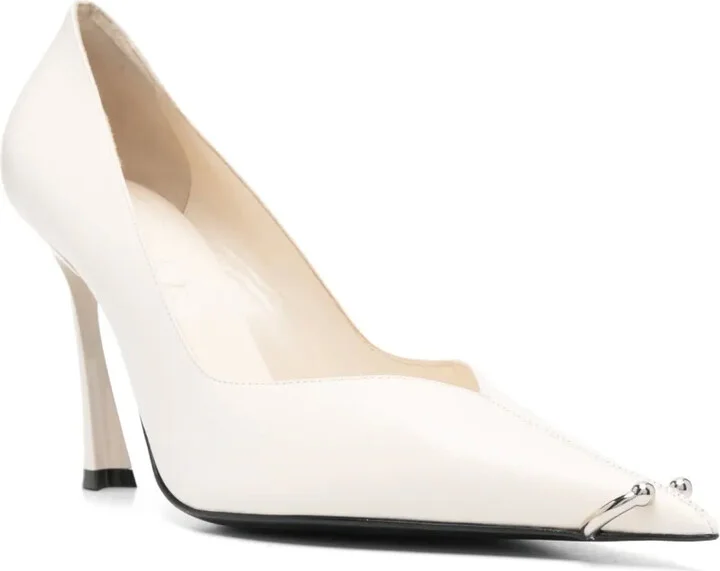 90mm Leather Piercing Fang Pumps - Image 2