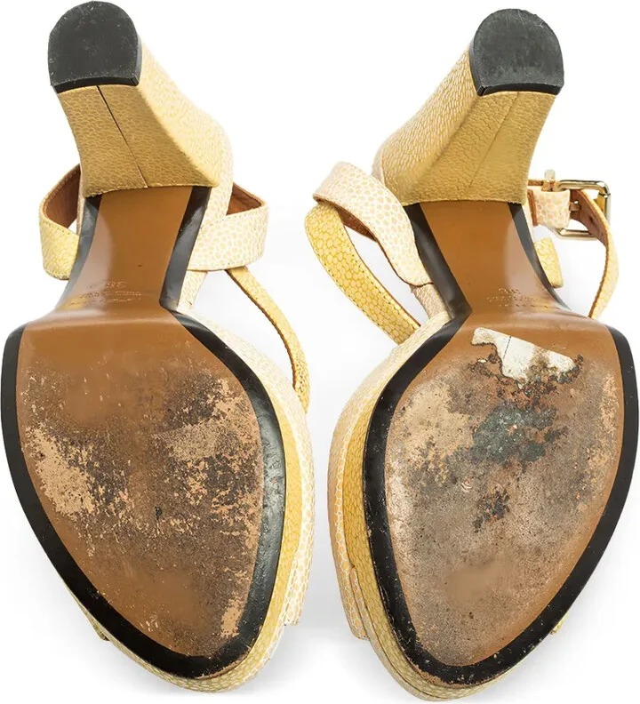 90mm Leather Platform Sandals - Image 4