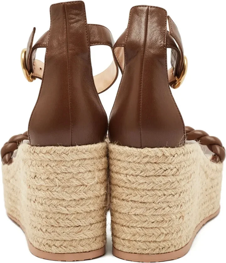 90mm Leather Platform Sandals - Image 4
