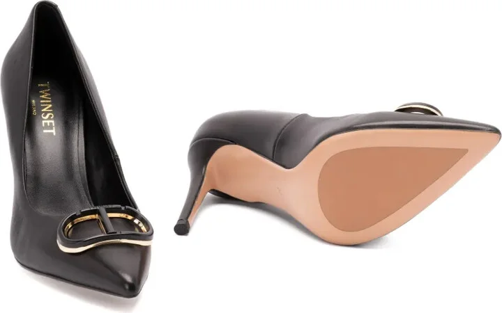 90mm Leather Pointed-Toe Pumps - Image 5