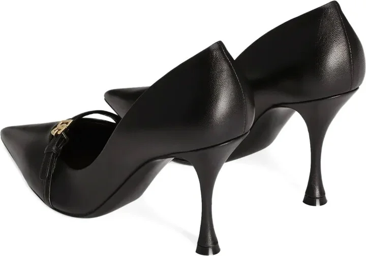 90MM leather pointed-toe pumps - Image 4