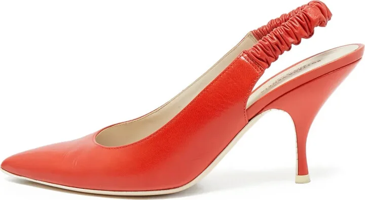 90mm Leather Slingback Pumps
