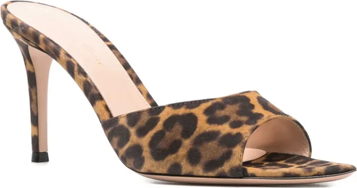 90mm Leopard-Print Open-Toe Mules - Image 2