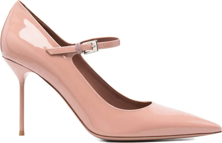 90mm Lidia patent leather ankle-strap pumps