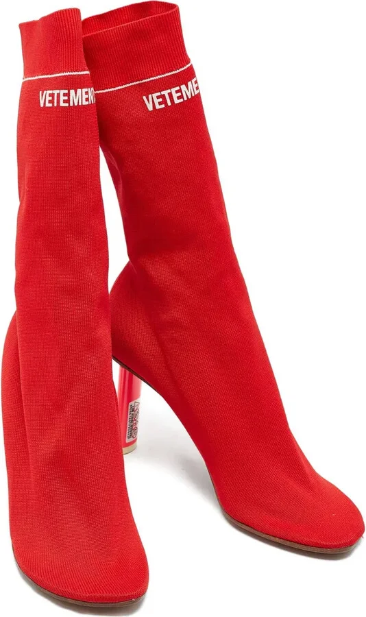 90mm Lipstick Knitted Boots - Image 3
