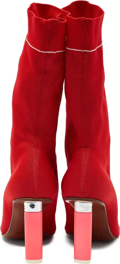 90mm Lipstick Knitted Boots - Image 4