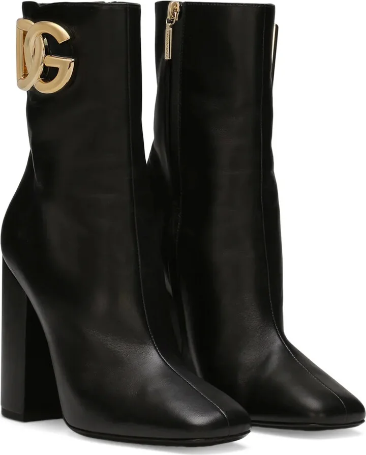 90mm Logo-Plaque Leather Boots - Image 2