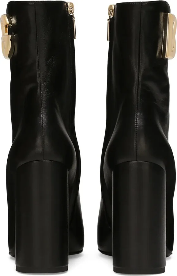 90mm Logo-Plaque Leather Boots - Image 3