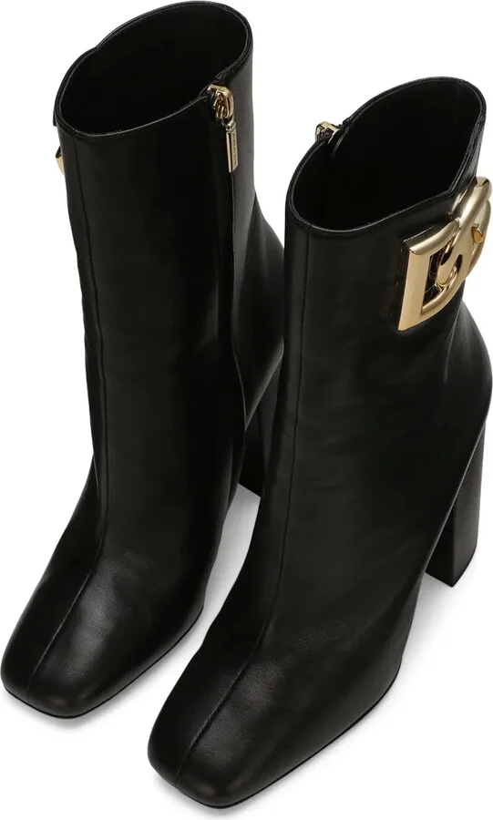 90mm Logo-Plaque Leather Boots - Image 4