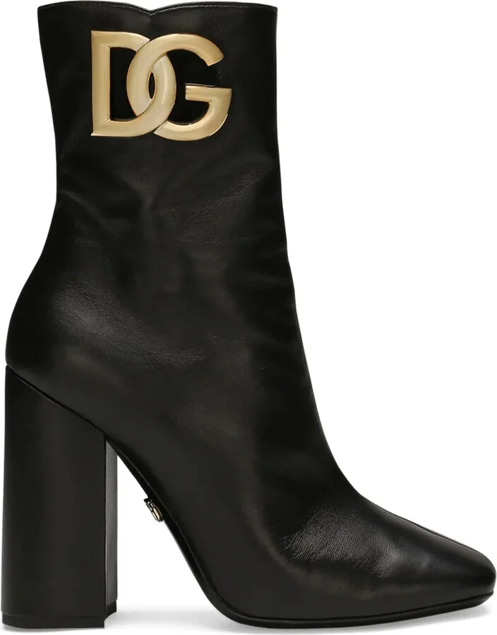 90mm Logo-Plaque Leather Boots