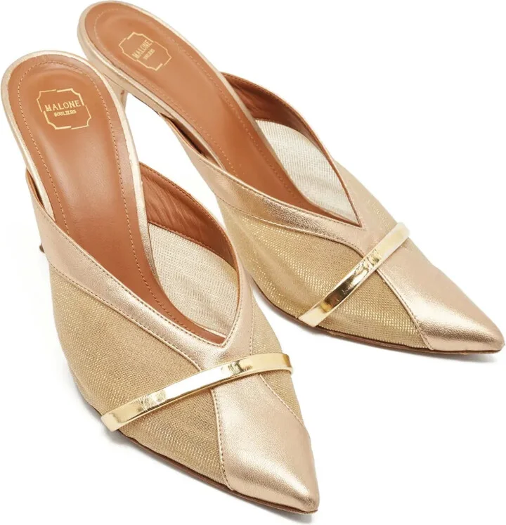 90mm Metallic Pointed-Toe Mules - Image 2