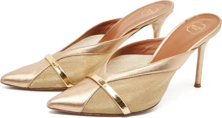 90mm Metallic Pointed-Toe Mules - Image 4