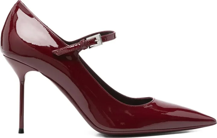90mm Patent Leather Buckle Pumps