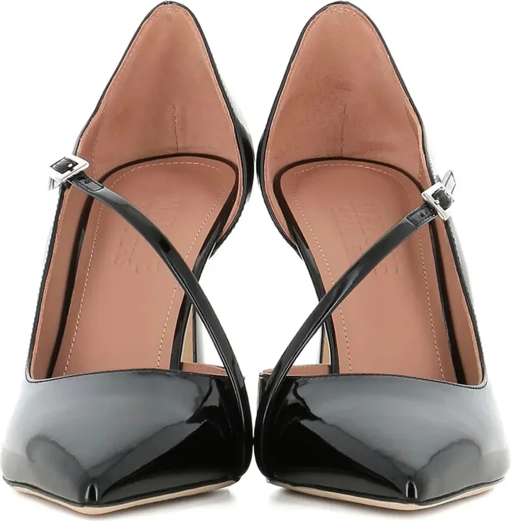 90mm Patent Leather Cross-Strap Pumps - Image 4