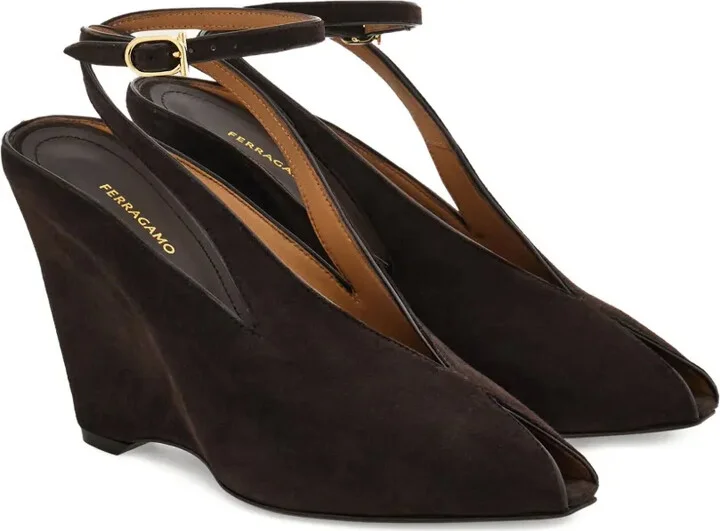 90mm Peep-Toe Wedge Pumps - Image 2