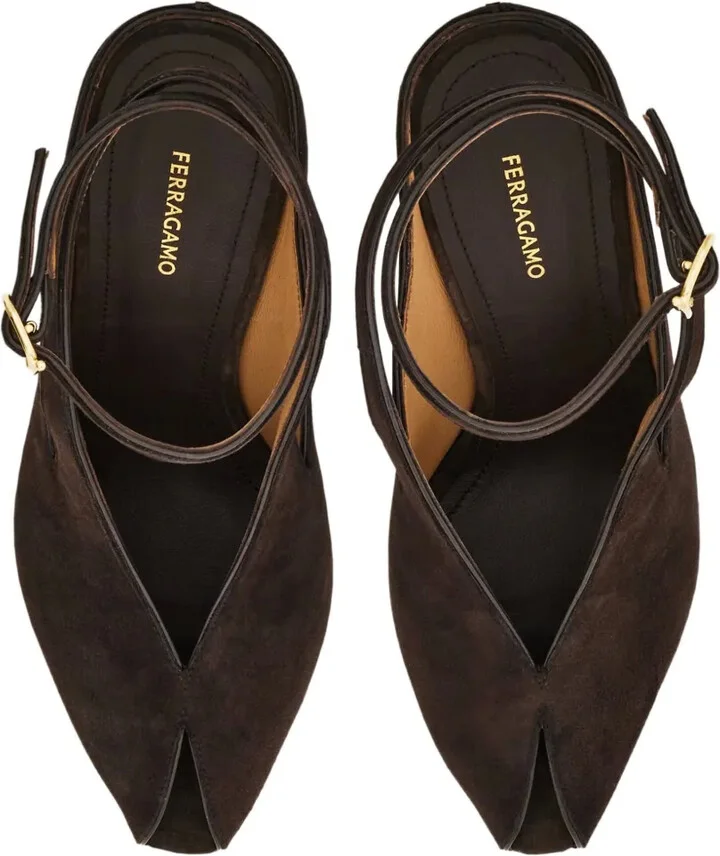 90mm Peep-Toe Wedge Pumps - Image 4