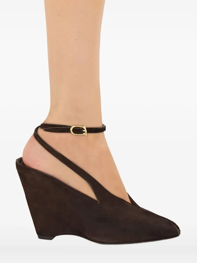90mm Peep-Toe Wedge Pumps - Image 5
