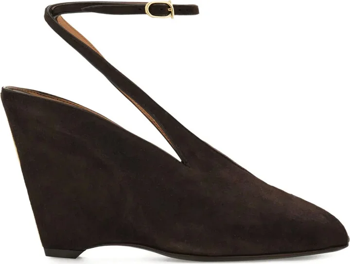 90mm Peep-Toe Wedge Pumps