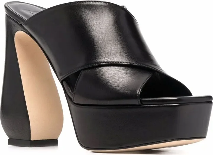 90mm Platform Leather Mules - Image 2