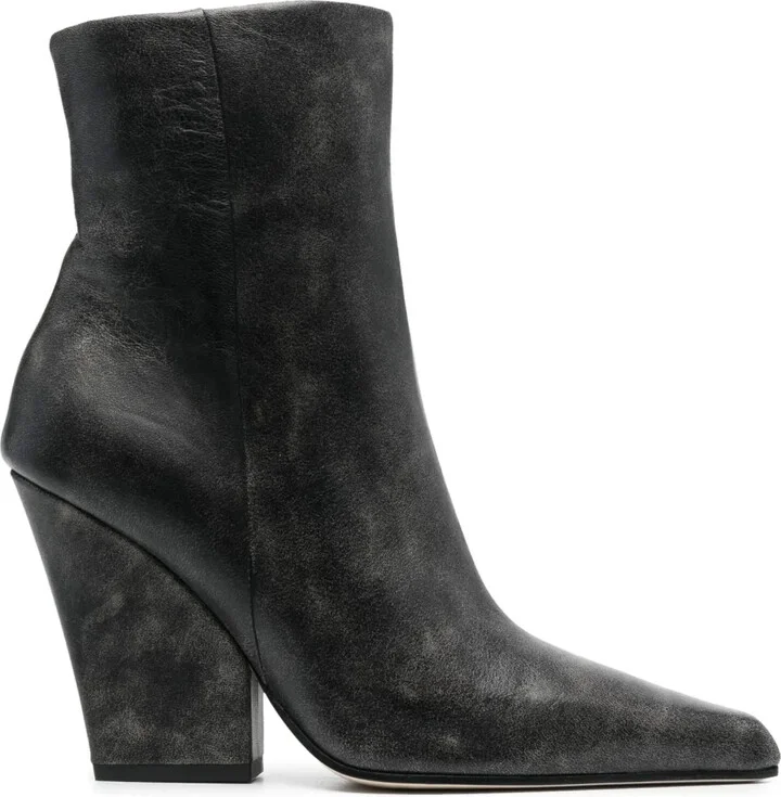 90mm Pointed-Toe Leather Ankle Boots