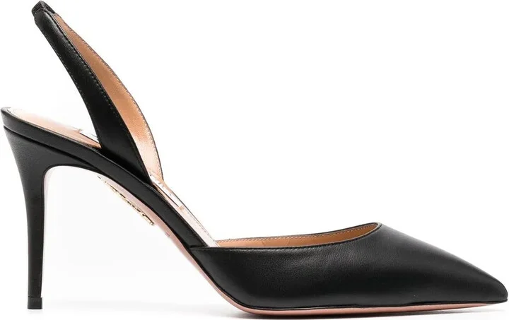 90mm Pointed-Toe Slingback Pumps