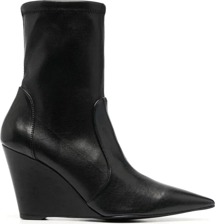 90mm Pointed-Toe Wedge Boots