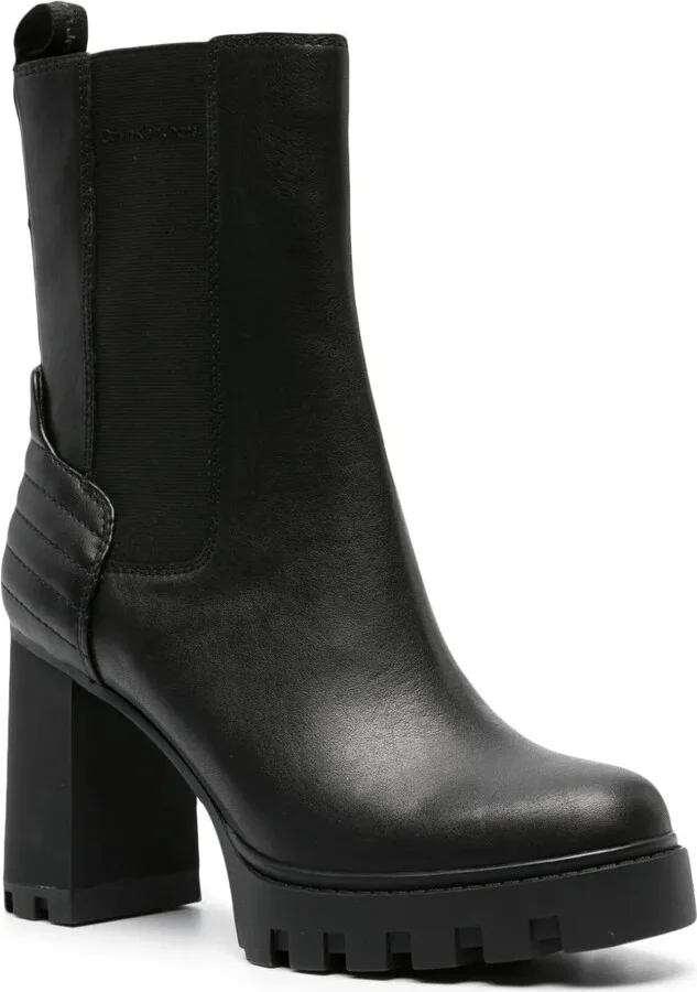 90mm Quilted-Panel Leather Platform Boots - Image 2