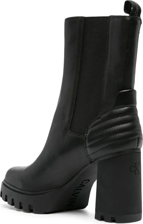 90mm Quilted-Panel Leather Platform Boots - Image 3