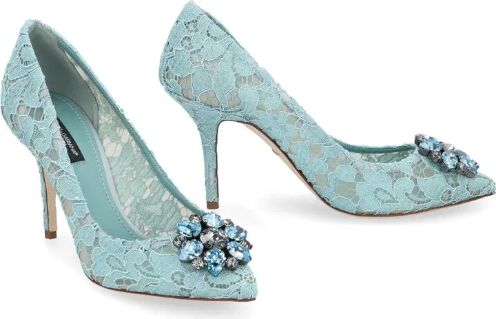 90mm Rainbow Lace brooch-detail pumps - Image 2