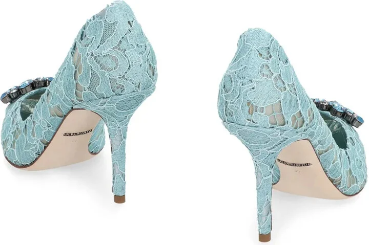90mm Rainbow Lace brooch-detail pumps - Image 3