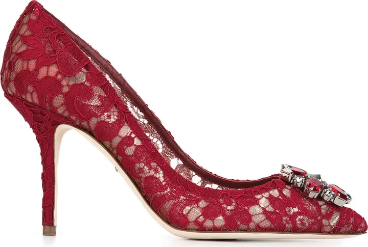 90mm Rainbow Lace brooch-detail pumps