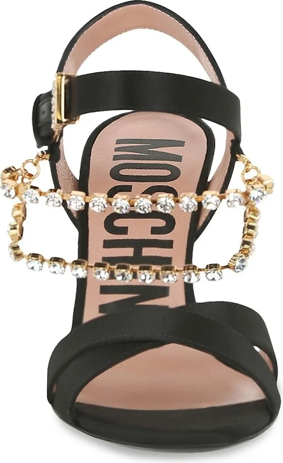 90MM Rhinestone-Embellished Stiletto Sandals - Image 4