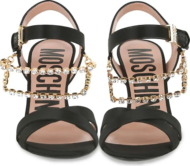 90MM Rhinestone-Embellished Stiletto Sandals - Image 5