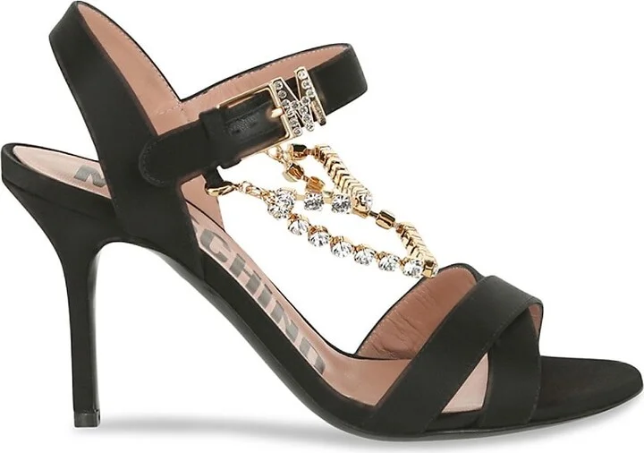 90MM Rhinestone-Embellished Stiletto Sandals