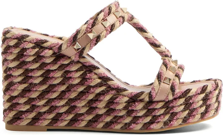 90mm Rockstud wedge sandals