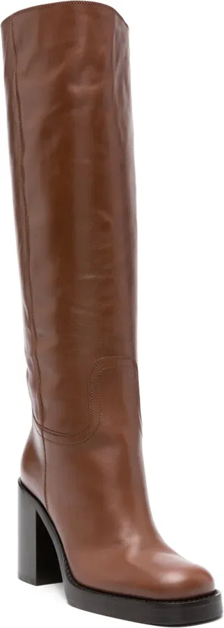 90mm Round-Toe Leather Boots - Image 2