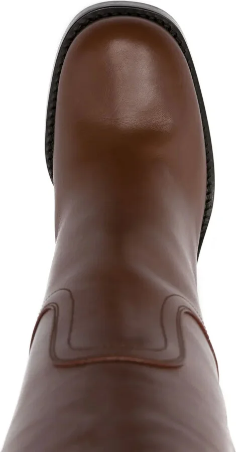 90mm Round-Toe Leather Boots - Image 4