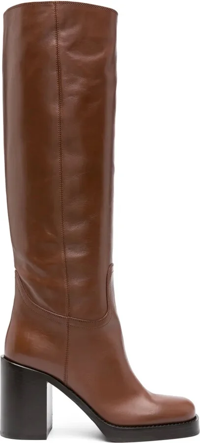 90mm Round-Toe Leather Boots
