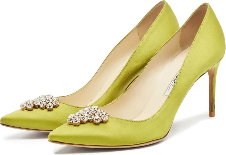 90mm Satin Pointed-Toe Pumps - Image 2