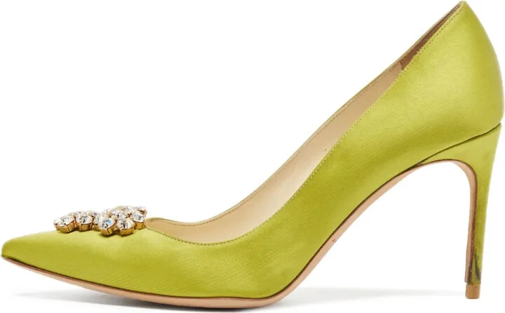 90mm Satin Pointed-Toe Pumps